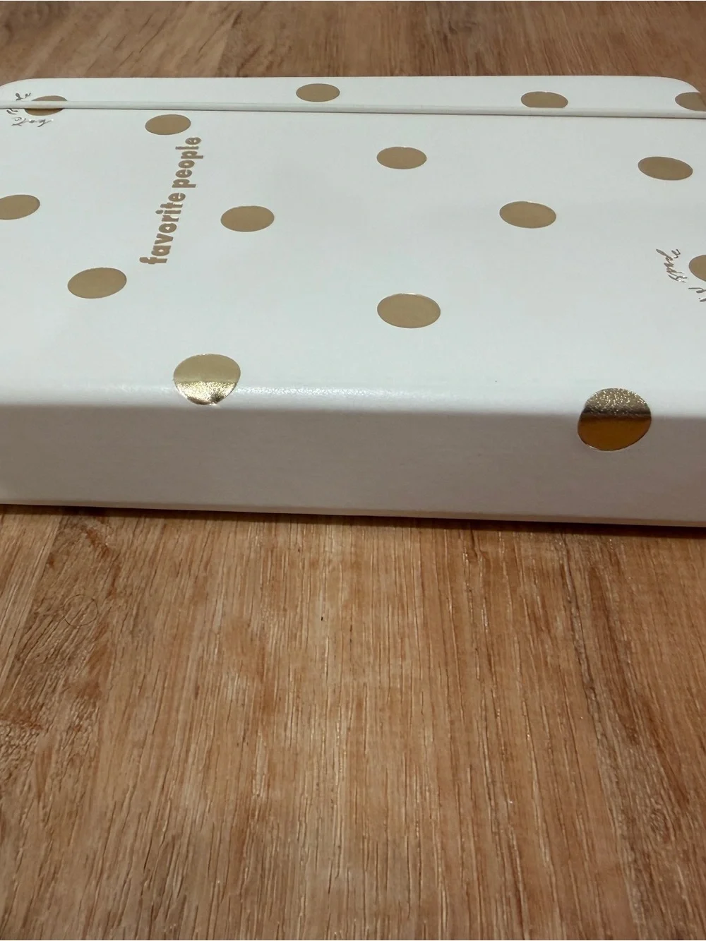 kate spade White & Gold Polka Dot Contact Book with Elastic Closure